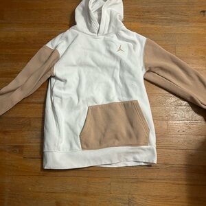 Jordan Kids Hoodie in White and Tan